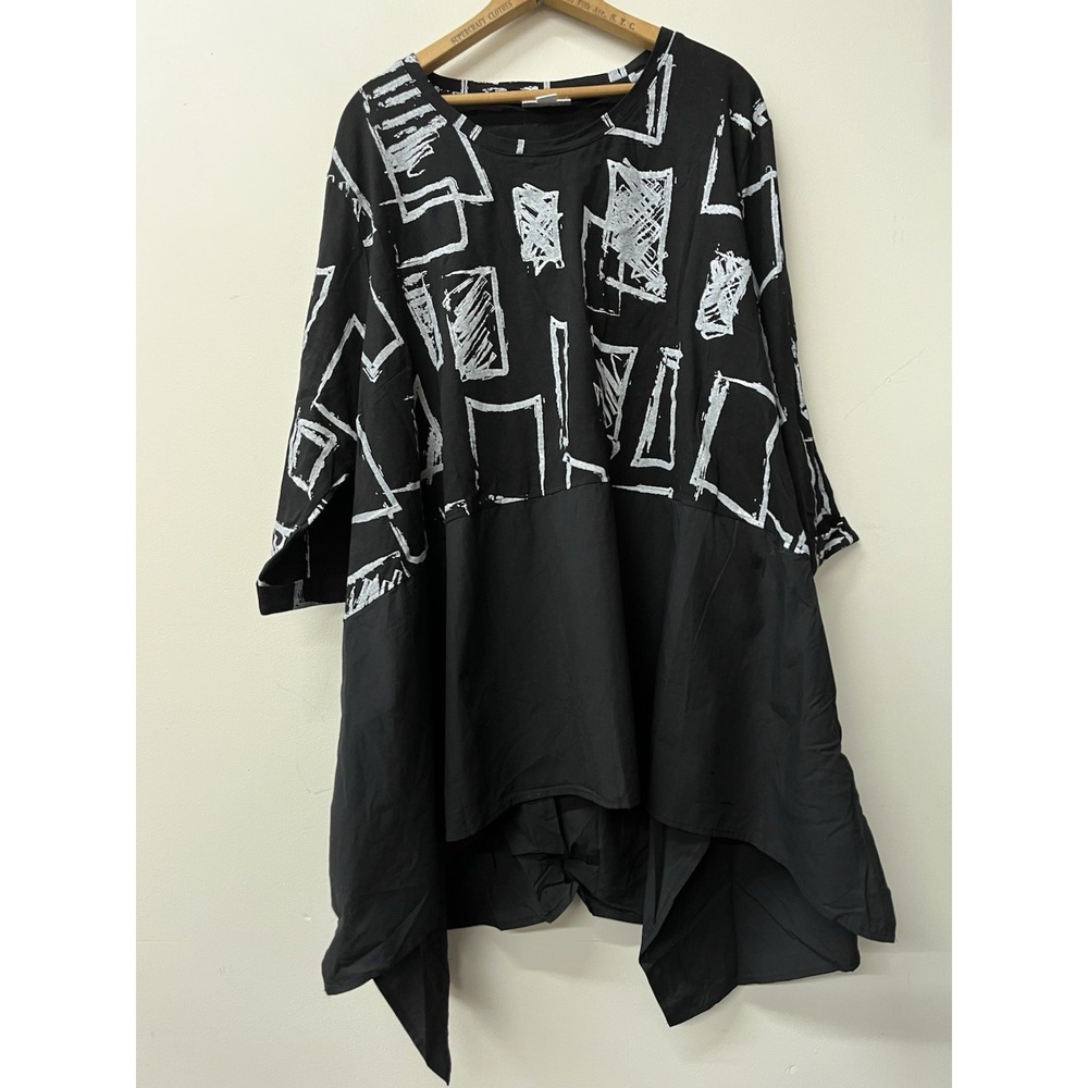 isolde roth knitted Abstract Art To Wear Tunic Dress Size 26/28 Lagenlook